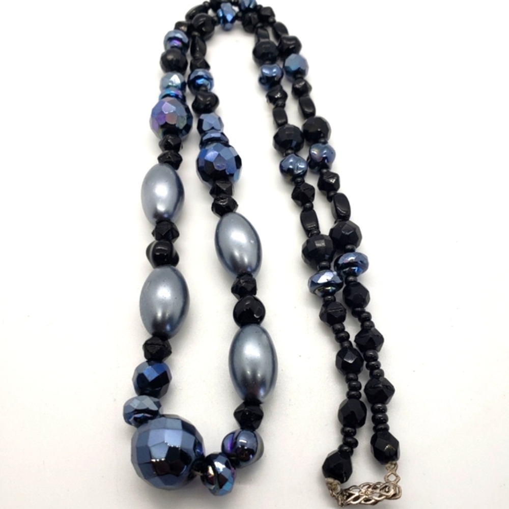 Sterling Silver Clasp Beaded Necklace